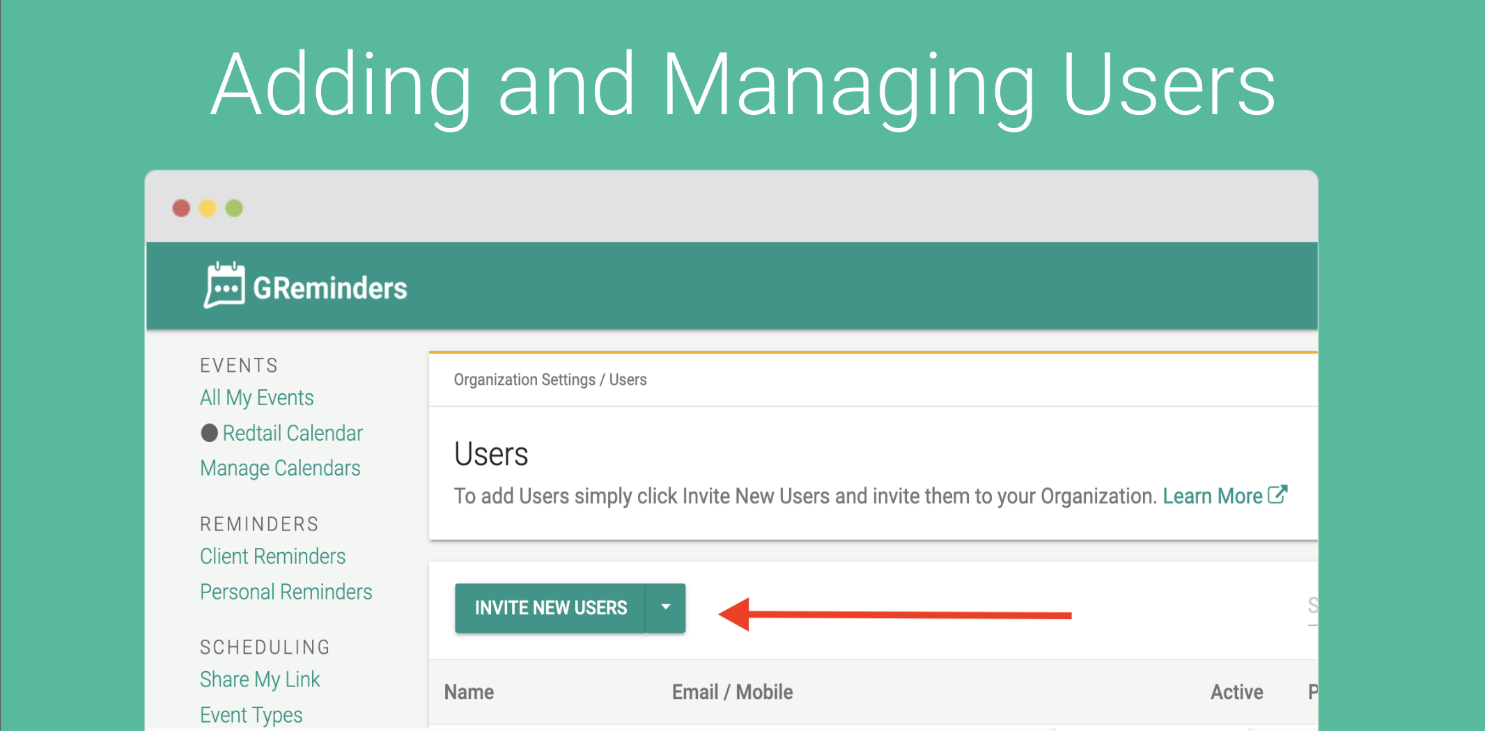 Adding Users to your Account